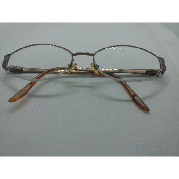 BULOVA “TARRAGONA” Eyeglasses Frame Half Rimless 51-17-135 Brown/Gold OE54 - Picture 11 of 11